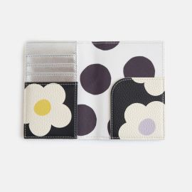 Caroline Gardner Passport Holder Multi Flower Charcoal