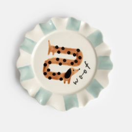Caroline Gardner Ceramic Plate Woof Sausage Dog