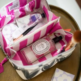 Caroline Gardner Wash Bag Flat Lay Looped Hearts