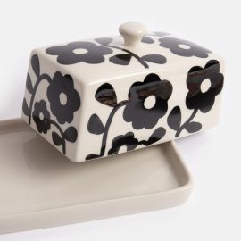 Caroline Gardner Butter Dish Mono Bloom