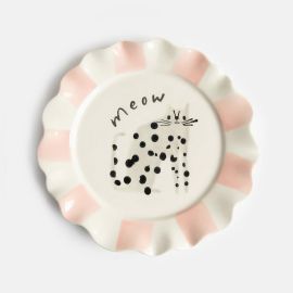 Caroline Gardner Ceramic Plate Meow Dotty Cat