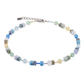 COEUR de LION Necklace GeoCube Iconic Precious Aqua Green