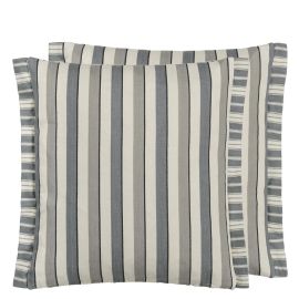 Designers Guild Cushion Burlington Stripe Charcoal