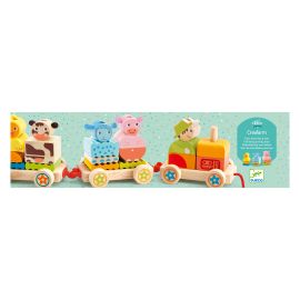 Djeco Pull Along Activity Train Farm