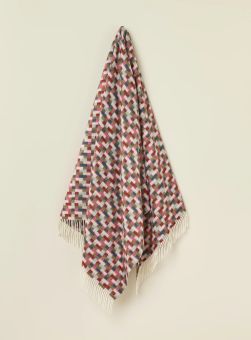 Exquisite Wool Traders Wool Throw Bricks Pink & Khaki