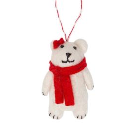 Vevoke Christmas Decoration NZ Wool Bear White