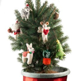 Vevoke Christmas Decoration NZ Wool Llama Lily