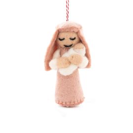 Vevoke Christmas Decoration NZ Wool Mary & Baby