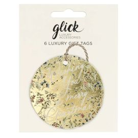Glick Christmas Gift Tag Evergreen Gold Pack of 6