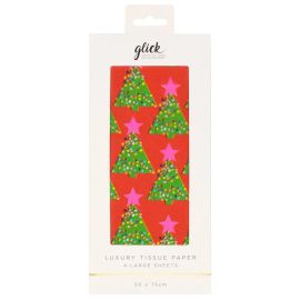 Glick Christmas Tissue Paper Emerald Tree Red