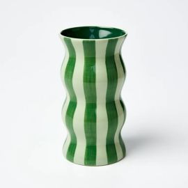 Jones&Co Vase Palma Stripe Tonal Greens
