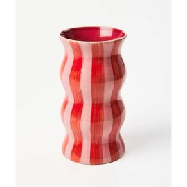 Jones&Co Vase Palma Stripe Red & Pink