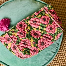 KIP&CO Golden Peony Velvet Toiletry Bag