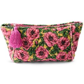 KIP&CO Golden Peony Velvet Toiletry Bag