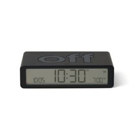 Lexon Flip Classic Clock Rubber Black