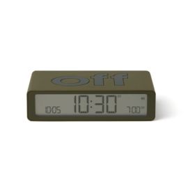 Lexon Flip Classic Clock Rubber Khaki