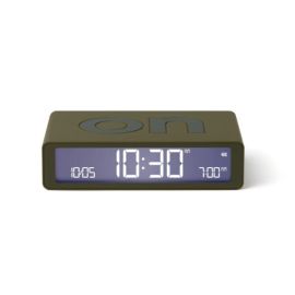 Lexon Flip Classic Clock Rubber Khaki