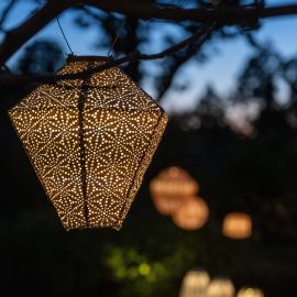 Lumiz Lantern Diamond 28cm Grey Blue Lace