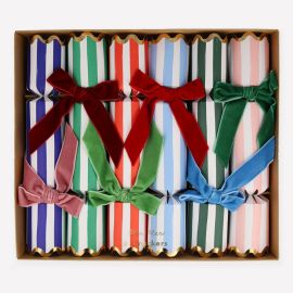 Meri Meri Christmas Cracker Stripe Velvet Bow