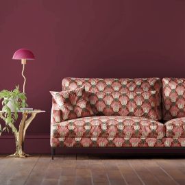 Morris & Co. Fabric Tulip & Bird Amaranth & Blush