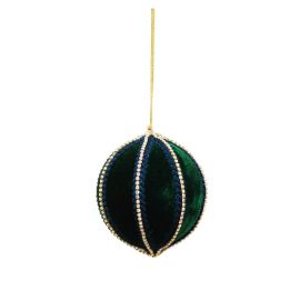 Christmas Decoration Majestic Velvet Ball Green Lace