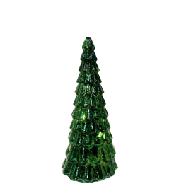 Stellar Christmas Tree Frost Drop Glass Dark Green 24cm