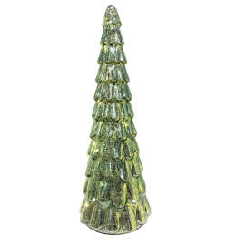 Stellar Christmas Tree Frost Drop Glass Light Green 42cm