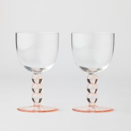 Pilbeam Living Nora Goblet Glasses Set of 2 Pink