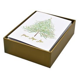 Peter Pauper Christmas Card Box of 20 Tree of Festive Wishes