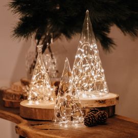 Räder Christmas Fir Tree Glass LED Gold Dots