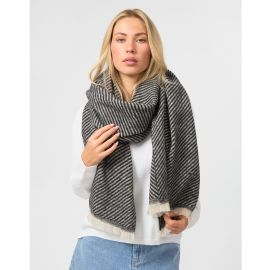 Stella+Gemma Scarf Black & Grey Stripes