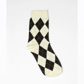 Stella+Gemma Socks Argyle Cream & Black