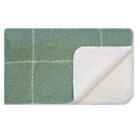 L&M Throw Sherpa Grid Loden Forest