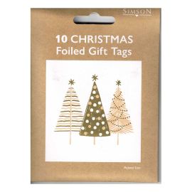 Simson Christmas Gift Tags Foiled Festive Trees