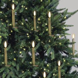 Stellar Christmas Tree Candle Set Gold 10 Pieces 