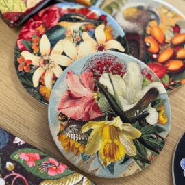 Tanya Wolfkamp Ceramic Coaster Vintage Cuckoo