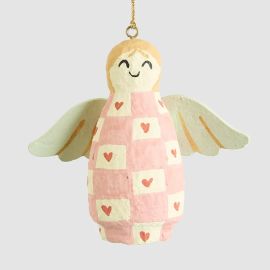 Vixen & Velvet Christmas Decoration Mache Angel Pink