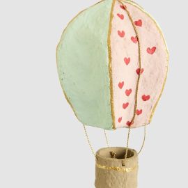 Vixen & Velvet Christmas Decoration Mache Hot Air Balloon Pink