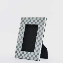Vixen & Velvet Capiz Photo Frame Blue Check