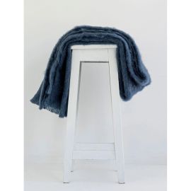 Windermere Mohair Throw Indigo