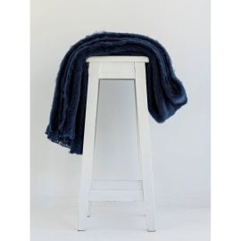 Windermere Mohair Throw Navy