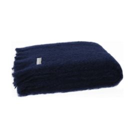 Windermere Mohair Throw Navy