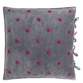 Designers Guild Sevanti Euro Pillowcase Pom Pom Graphite & Pink