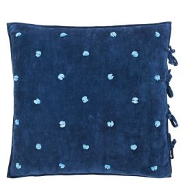 Designers Guild Sevanti Euro Pillowcase Pom Pom Indigo & Pale Blue