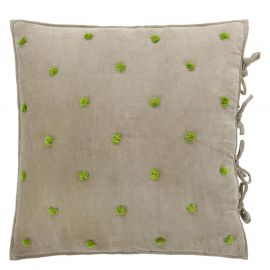 Designers Guild Sevanti Euro Pillowcase Pom Pom Dove & Lime 