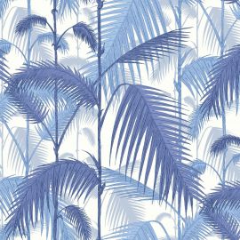 Cole And Son Fabric Palm Jungle Linen Union Hyacinth on White