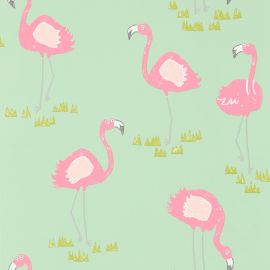 Scion Wallpaper Felicity Flamingo Raspberry/Pistachio