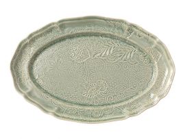 STHAL Arabesque Serving Platter Oval Antique