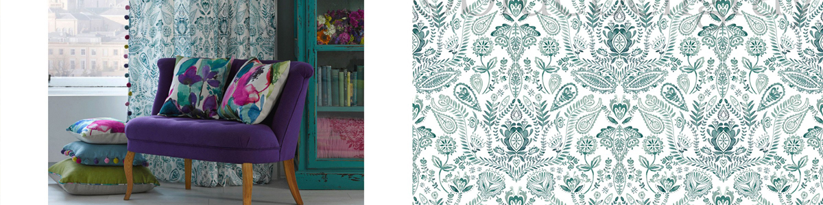 Bluebellgray Fabric Aria Teal