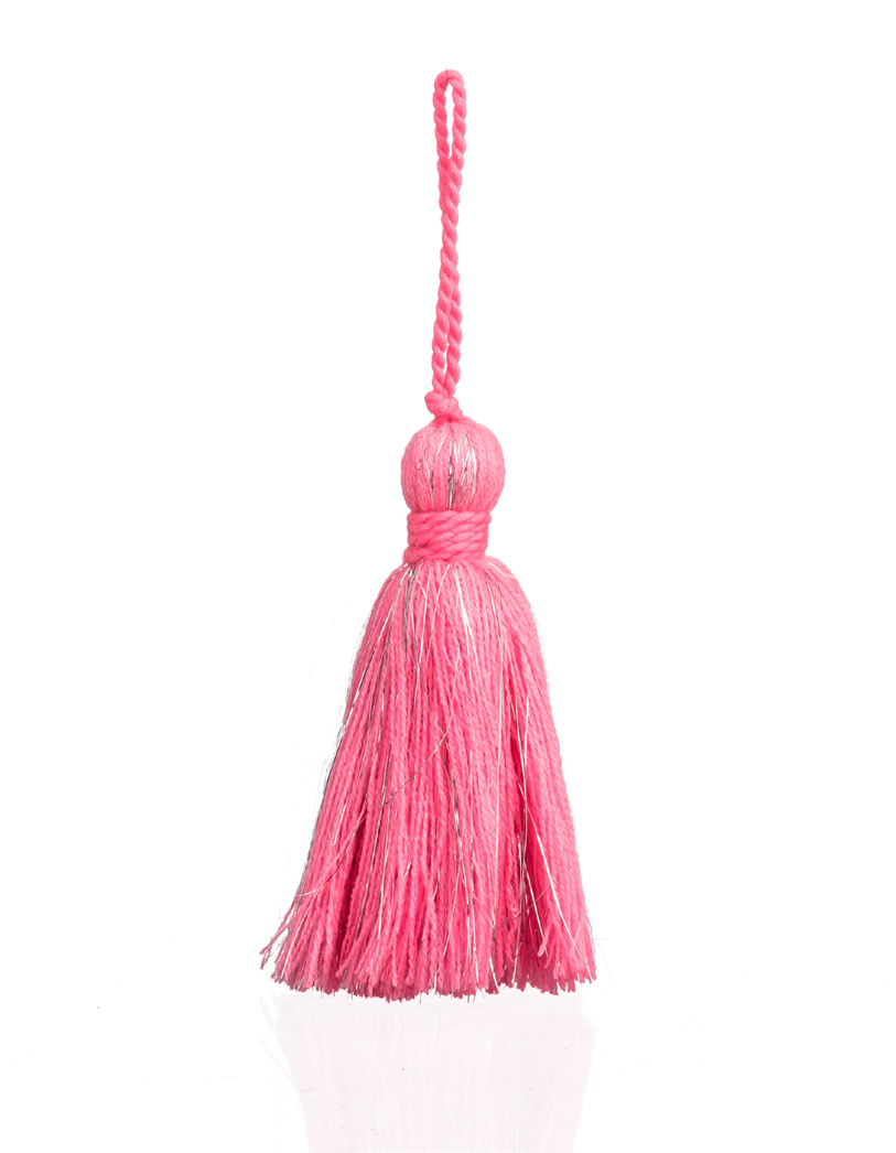 pink tinsel decoration